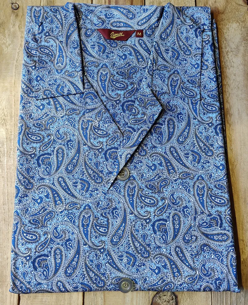 Somax PP1 TURQ Elastic Waist Paisley Pyjamas